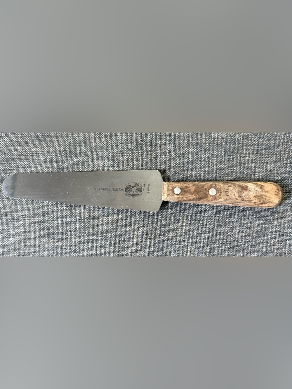 R.H. Forschner Victorinox Made in Switzerland Serrated Edge Wood Handle Slicer